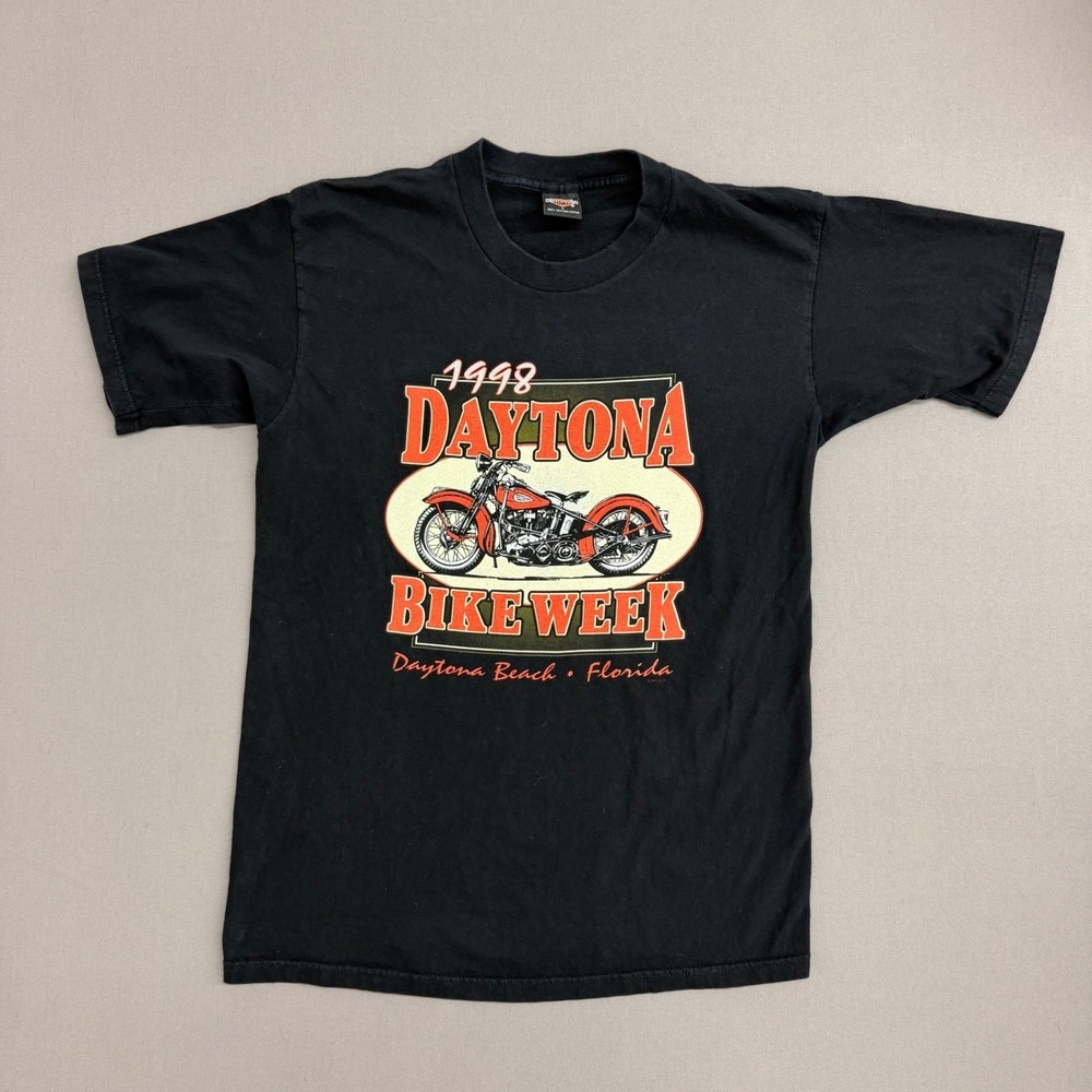 Vintage 1998 Daytona Bike Week Harley Davidson T-Shirt Mens Large Black Holoubek